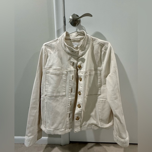 J. Jill Jackets & Blazers - J. Jill Cream denim like Utility Jacket